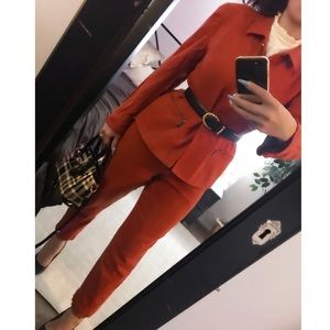2 piece burnt orange vintage suite